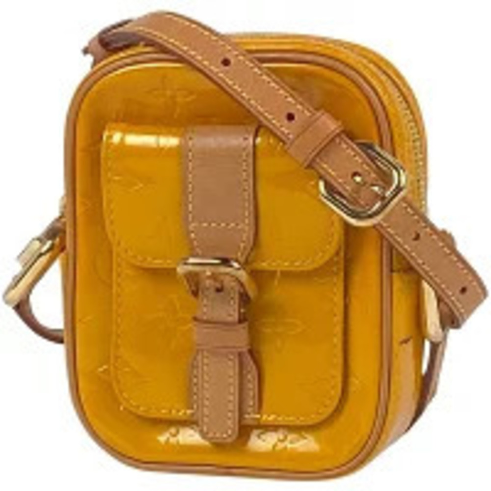 Louis Vuitton Christie Crossbody Shoulder Bag Monogram Vernis Jaune Yellow